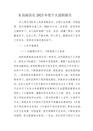 某县副县长2023年度个人述职报告.docx