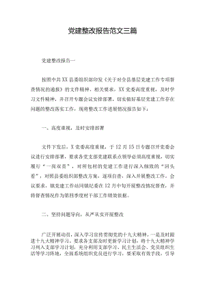 党建整改报告范文三篇.docx