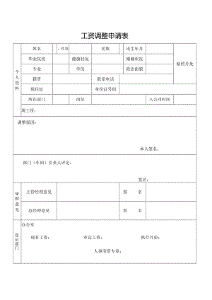 工资调整申请表.docx