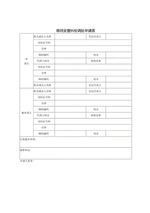 移民安置纠纷调处申请表.docx