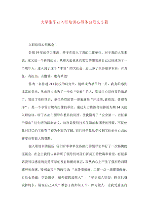 大学生毕业入职培训心得体会范文5篇.docx