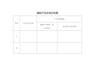 园区产业主攻方向表.docx