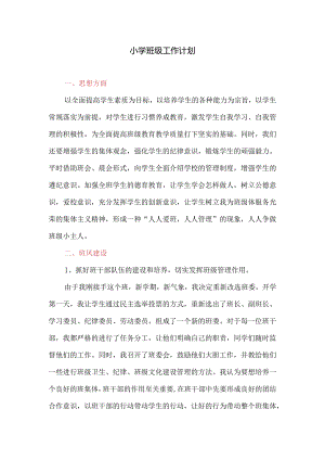 小学班级工作计划.docx
