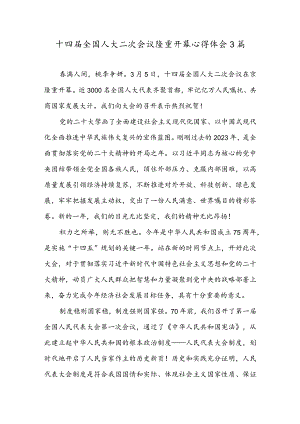 十四届全国人大二次会议隆重开幕心得体会3篇.docx