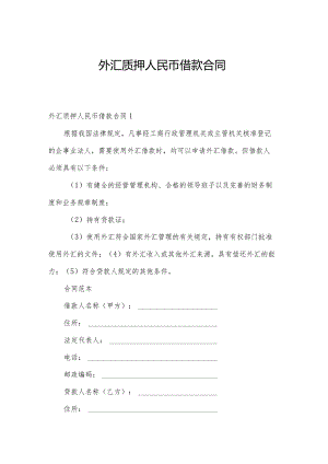 外汇质押人民币借款合同.docx