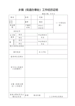 乡镇街道办事处工作经历证明.docx