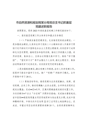 市自然资源和规划局某分局党总支书记抓基层党建述职报告&关于做好企业党建政工队伍建设的思考与探索.docx