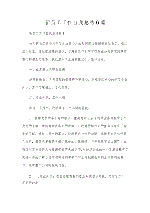 新员工工作自我总结6篇.docx