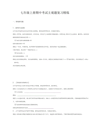 期中主观题精练（原卷版）2022-2023学年七年级道德与法治下册高效课堂精讲课件+同步练习（部编版）.docx