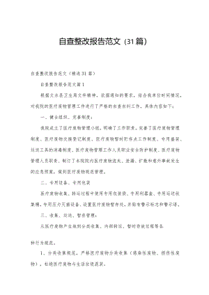 自查整改报告范文（31篇）.docx