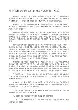 销售的工作规划范文6篇.docx