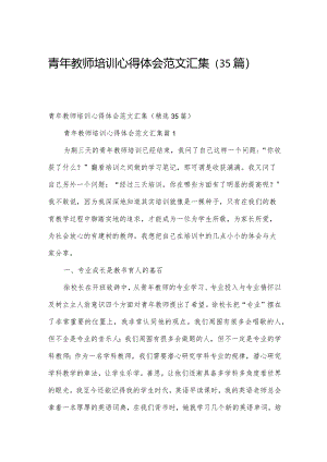 青年教师培训心得体会范文汇集（35篇）.docx