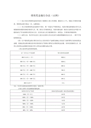 薪酬设计绩效奖金施行办法.docx