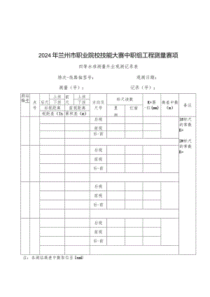 附件4：2024年市赛工程测量观测和计算表格.docx