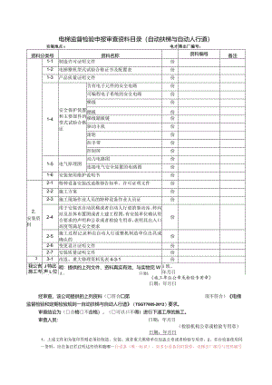 电梯监督检验申报审查资料目录（自动扶梯与自动人行道）.docx