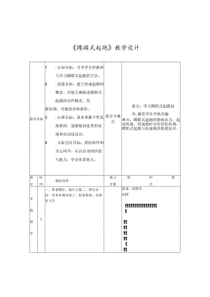 第二章田径——蹲踞式起跑教学设计（表格式）人教版初中体育与健康九年级全一册.docx