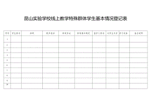 昆山实验学校线上教学特殊群体学生基本情况登记表.docx