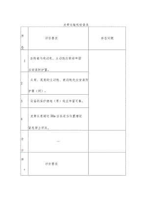 皮带运输机械安全生产检查表.docx