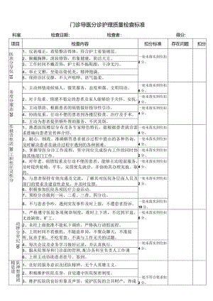 某医院门诊护理质量检查标准.docx