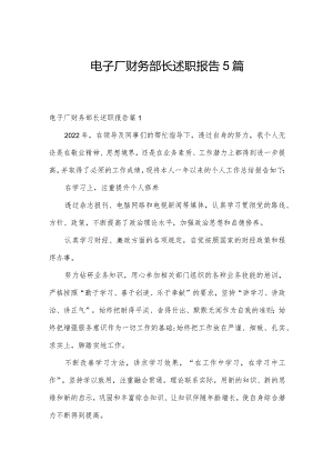 电子厂财务部长述职报告5篇.docx