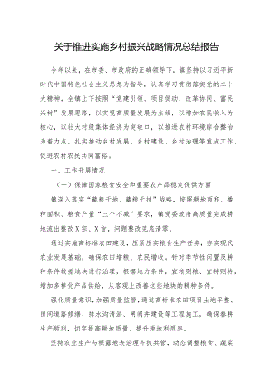 推进实施乡村振兴战略情况总结报告.docx