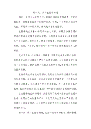 那一天,我与袁隆平相遇800字作文.docx