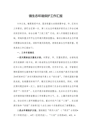 生态环境保护工作汇报（乡镇）.docx