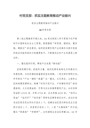 经验做法：抓实主题教育推动产业振兴（村党支部）.docx
