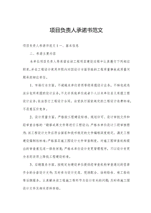 项目负责人承诺书范文.docx