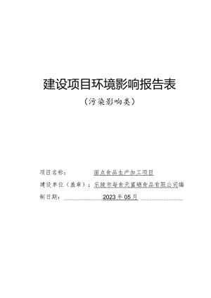 面点食品生产加工项目环评报告表.docx