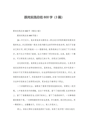 跟岗实践总结800字（3篇）.docx