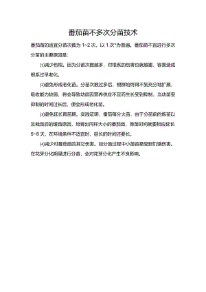 番茄苗不多次分苗技术.docx