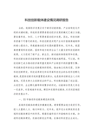 调研报告：科技创新载体建设情况.docx
