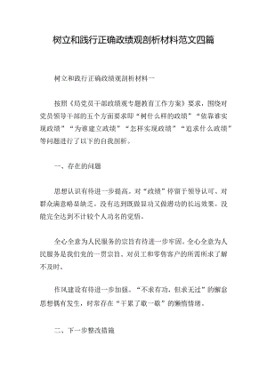 树立和践行正确政绩观剖析材料范文四篇.docx