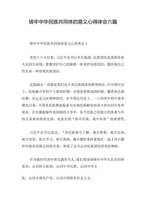 铸牢中华民族共同体的意义心得体会六篇.docx