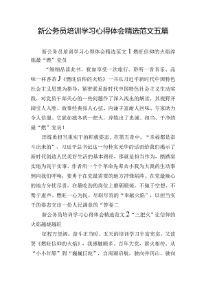 新公务员培训学习心得体会精选范文五篇.docx