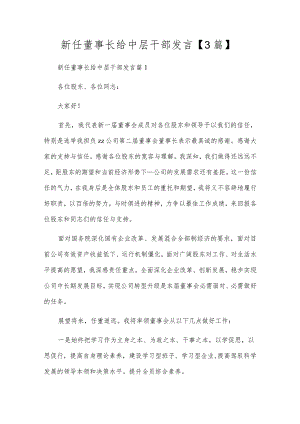 新任董事长给中层干部发言【3篇】.docx