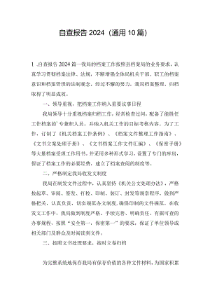 自查报告2024（通用10篇）.docx
