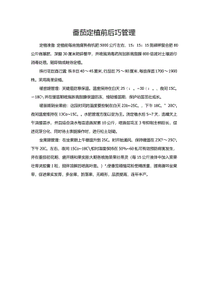 番茄定植前后巧管理.docx