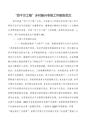 百千万工程乡村振兴专班工作报告总结汇报.docx