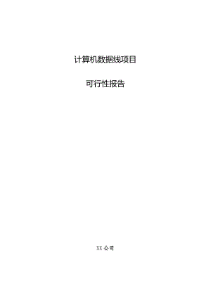 计算机数据线项目可行性报告.docx