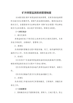 矿井束管监测系统管理制度.docx