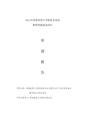 节能资金的请求报告.docx