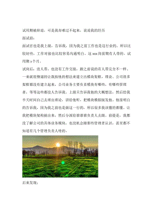 试用期被辞退可是我却难过不起来说说我的经历.docx