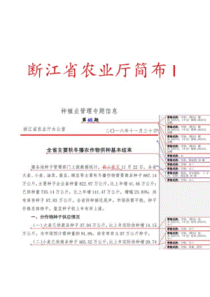 种植业管理专题信息.docx