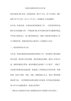 街道学前教育自评报告.docx