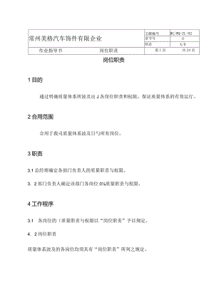 职位职责规范模板.docx