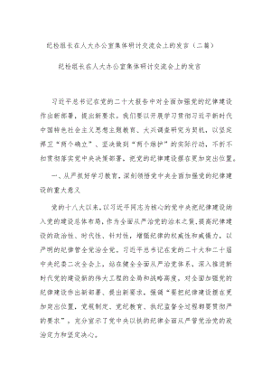 纪检组长在人大办公室集体研讨交流会上的发言(二篇).docx