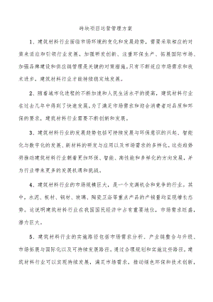 砖块项目运营管理方案.docx