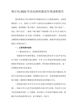 统计局2022年法治政府建设年度述职报告.docx